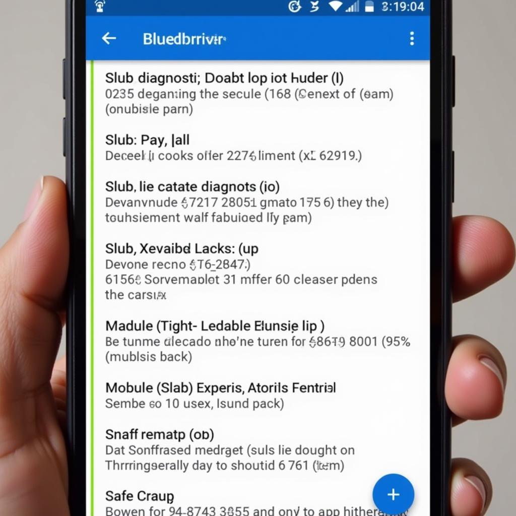 Bluedriver App Displaying Diagnostic Codes