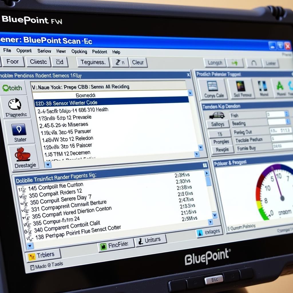 BluePoint scan tool software interface displaying diagnostic information.