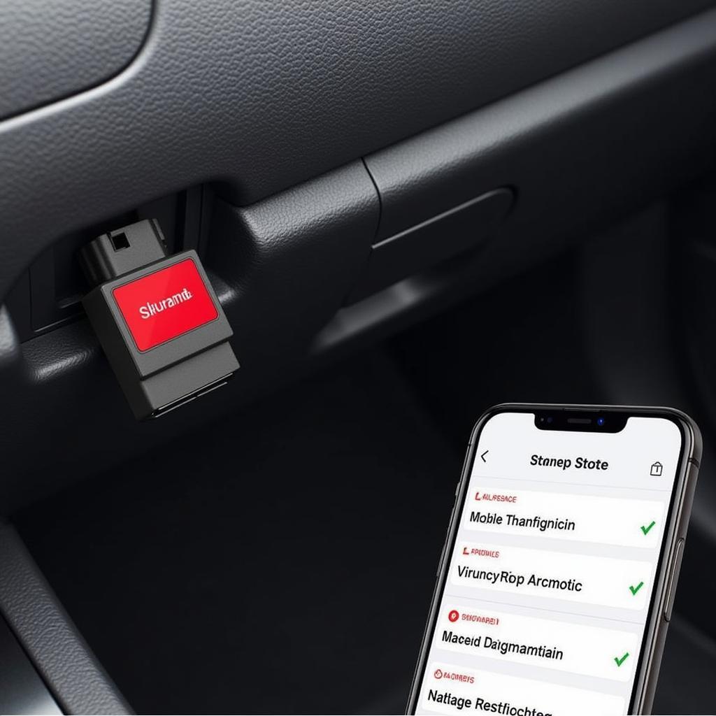 Bluetooth OBD2 Scanner Connected to Car