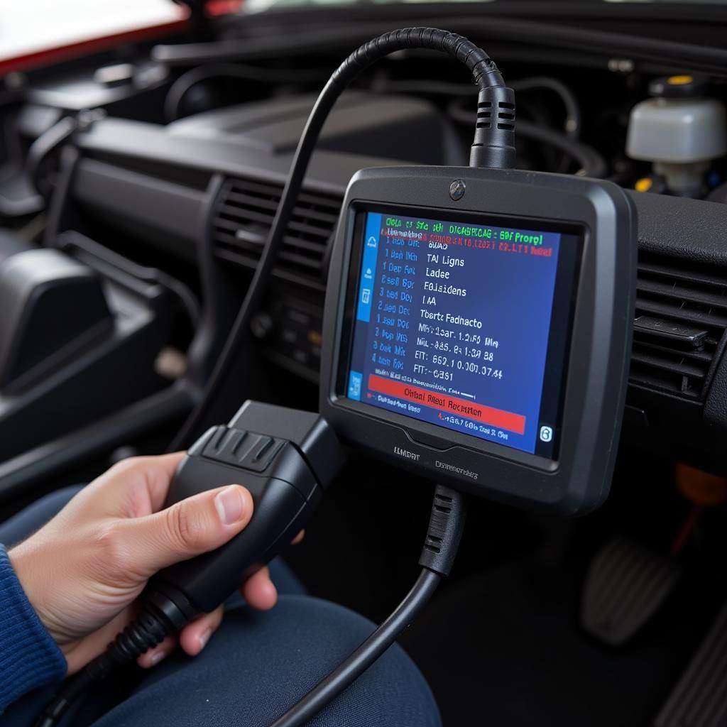 BMW E30 Diagnostic Tool in Use