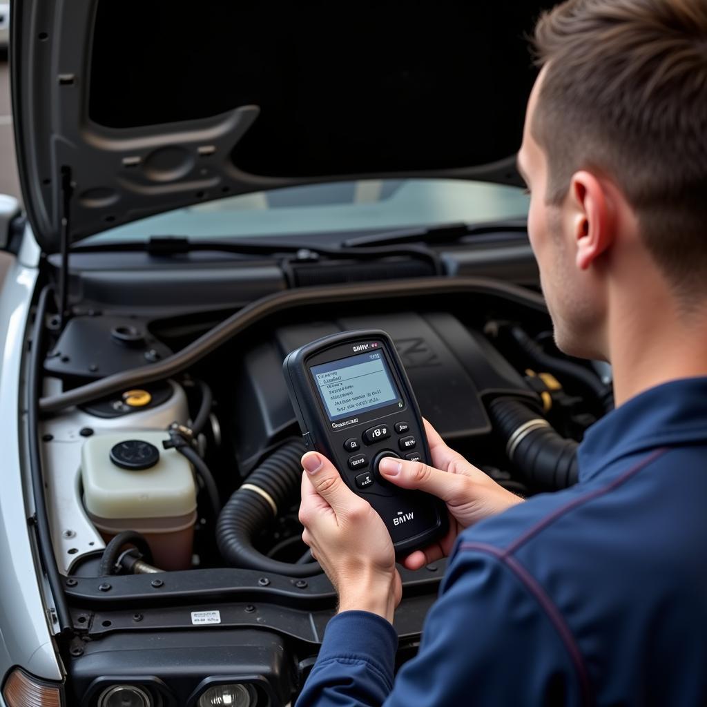 BMW OBD1 Scan Tool in Use