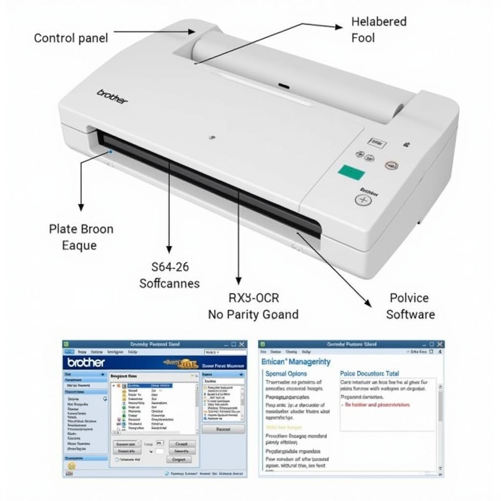 Brother ADS-2100e Control Panel and Software Interface