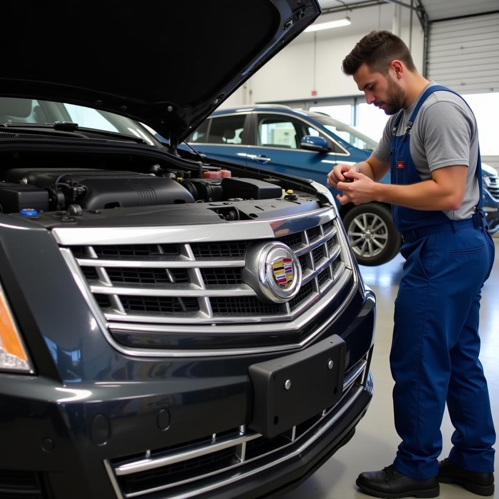 Cadillac SRX Undergoing Preventive Maintenance