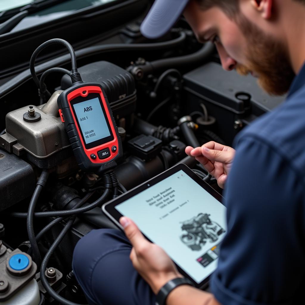 Car Code Scanner ABS Diagnostic in Action