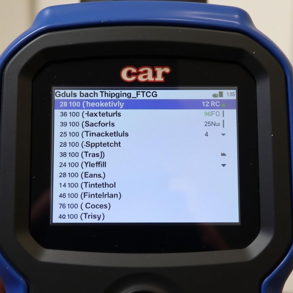 Car F3-G Scanner Displaying Diagnostic Codes