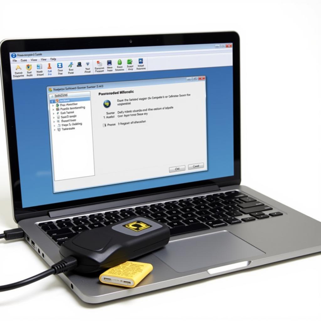 Car scanner software update on laptop