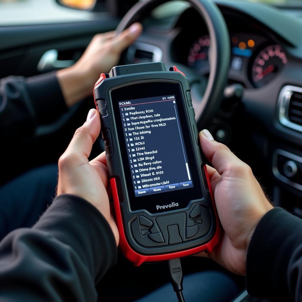 Car Scanner Training in Delhi: A technician using a car scanner to diagnose a vehicle.