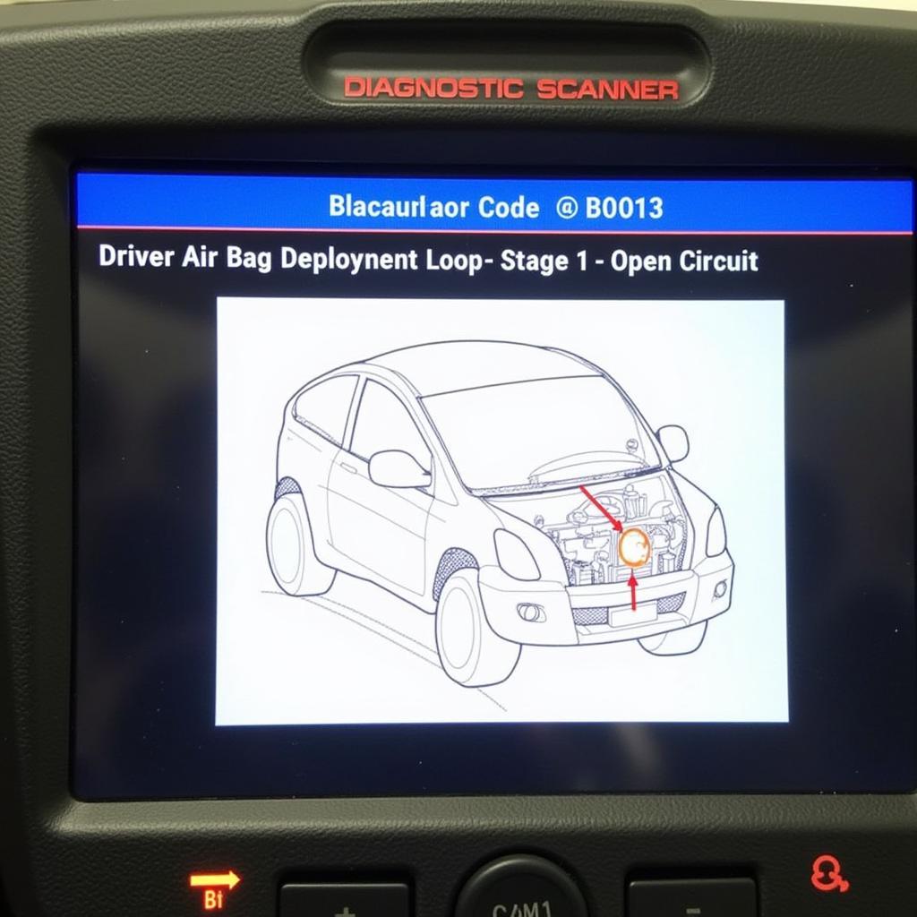 Common Chevy Airbag Fault Codes Displayed on a Diagnostic Scanner