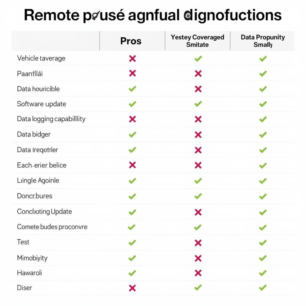 Diagnostic Tool Features Comparison