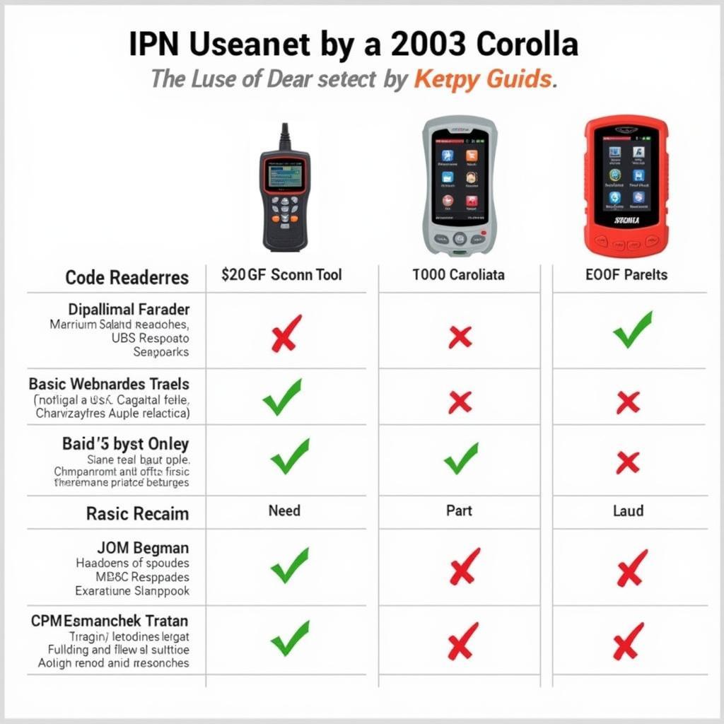 Different Types of 2003 Corolla Scan Tools