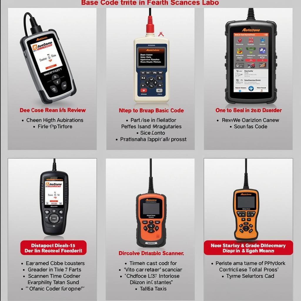 Various Autozone Car Scanners on Display