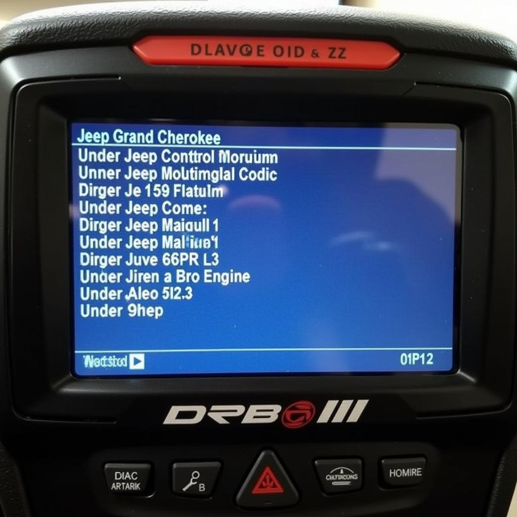 DRBIII Scan Tool Displaying Diagnostic Trouble Codes