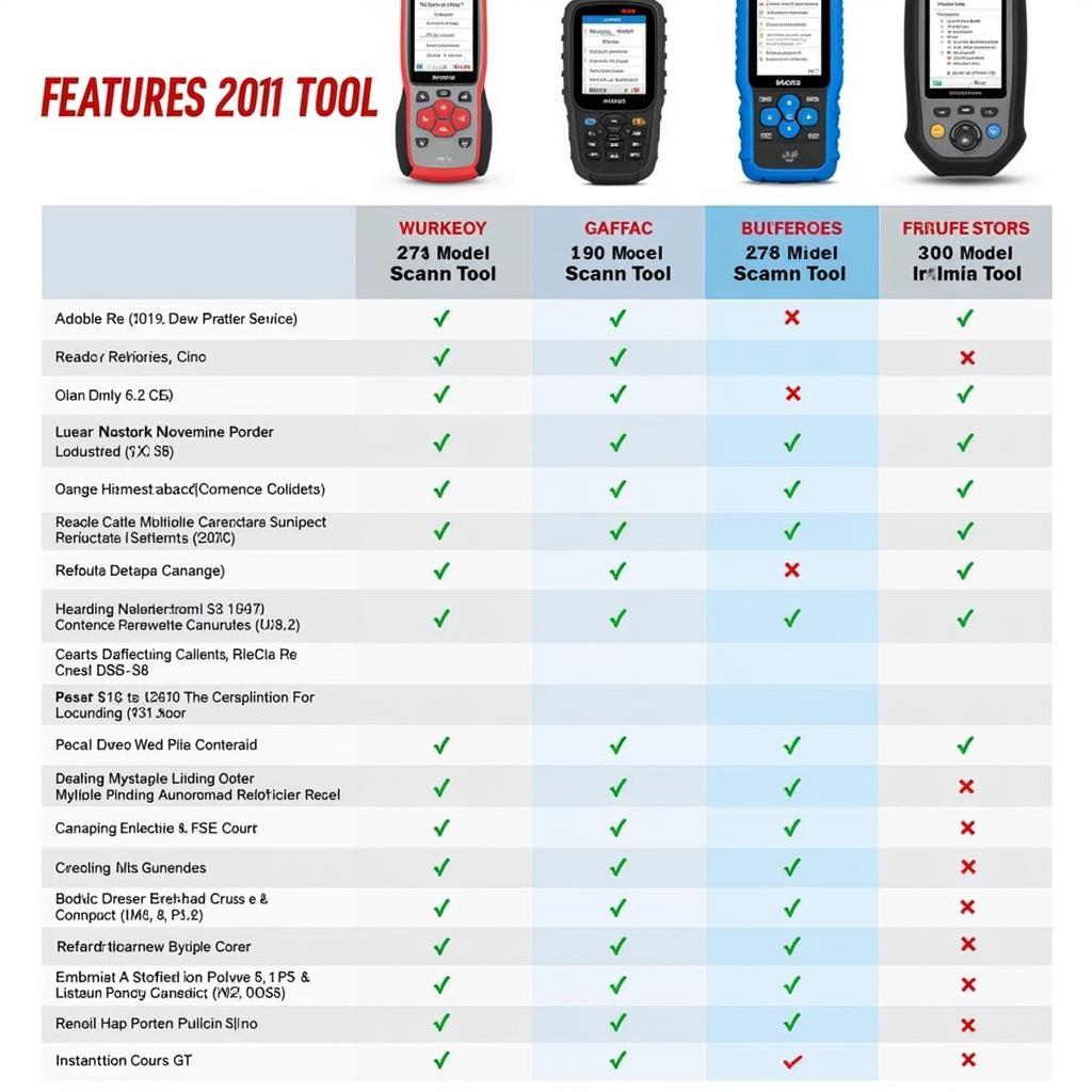 Fastest Scan Tool Automotive Comparison Chart