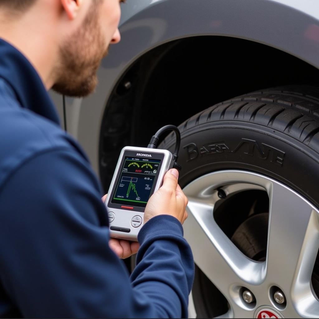 Honda TPMS Diagnostic Tool in Use