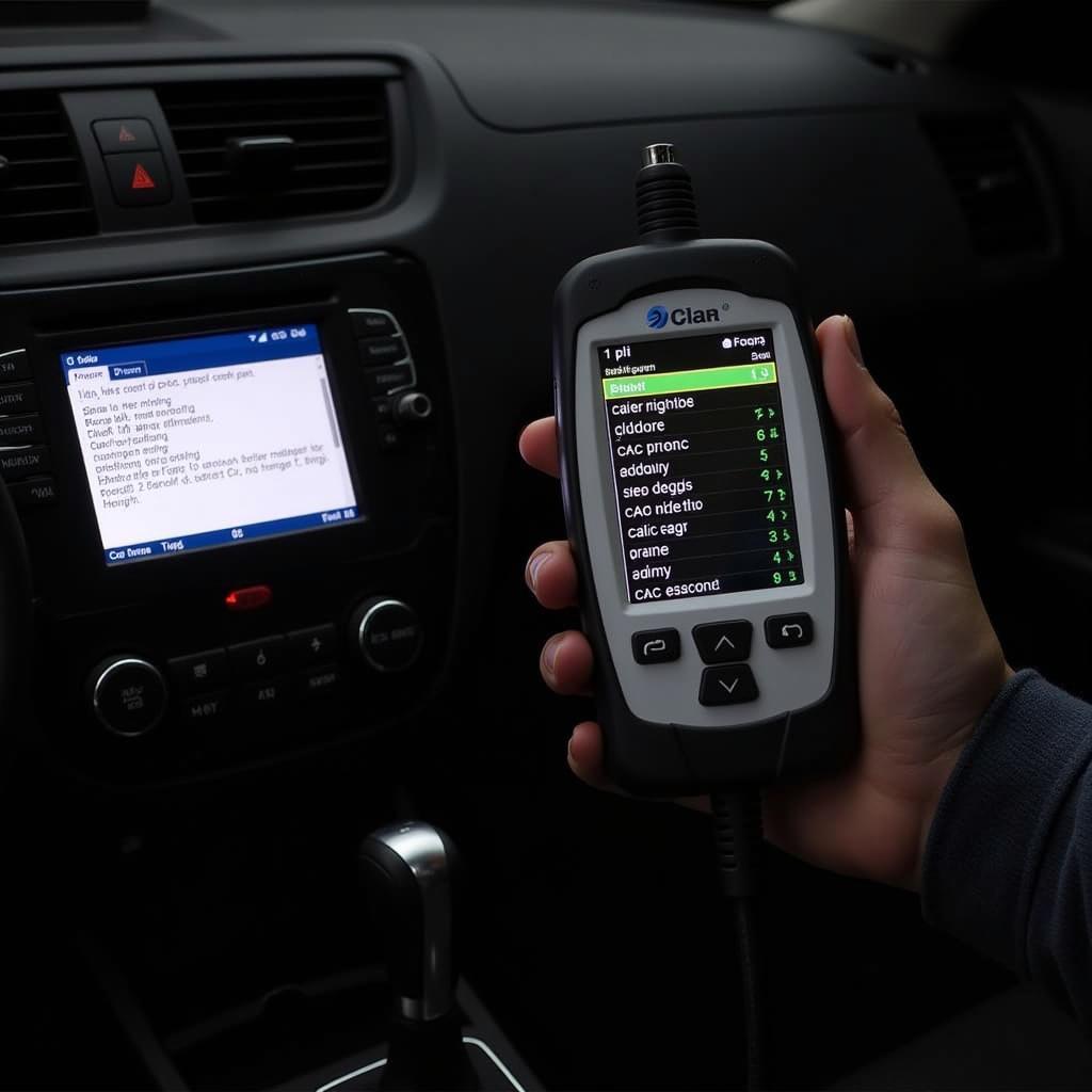 iCar Scan Tool Connected to Car's OBD Port