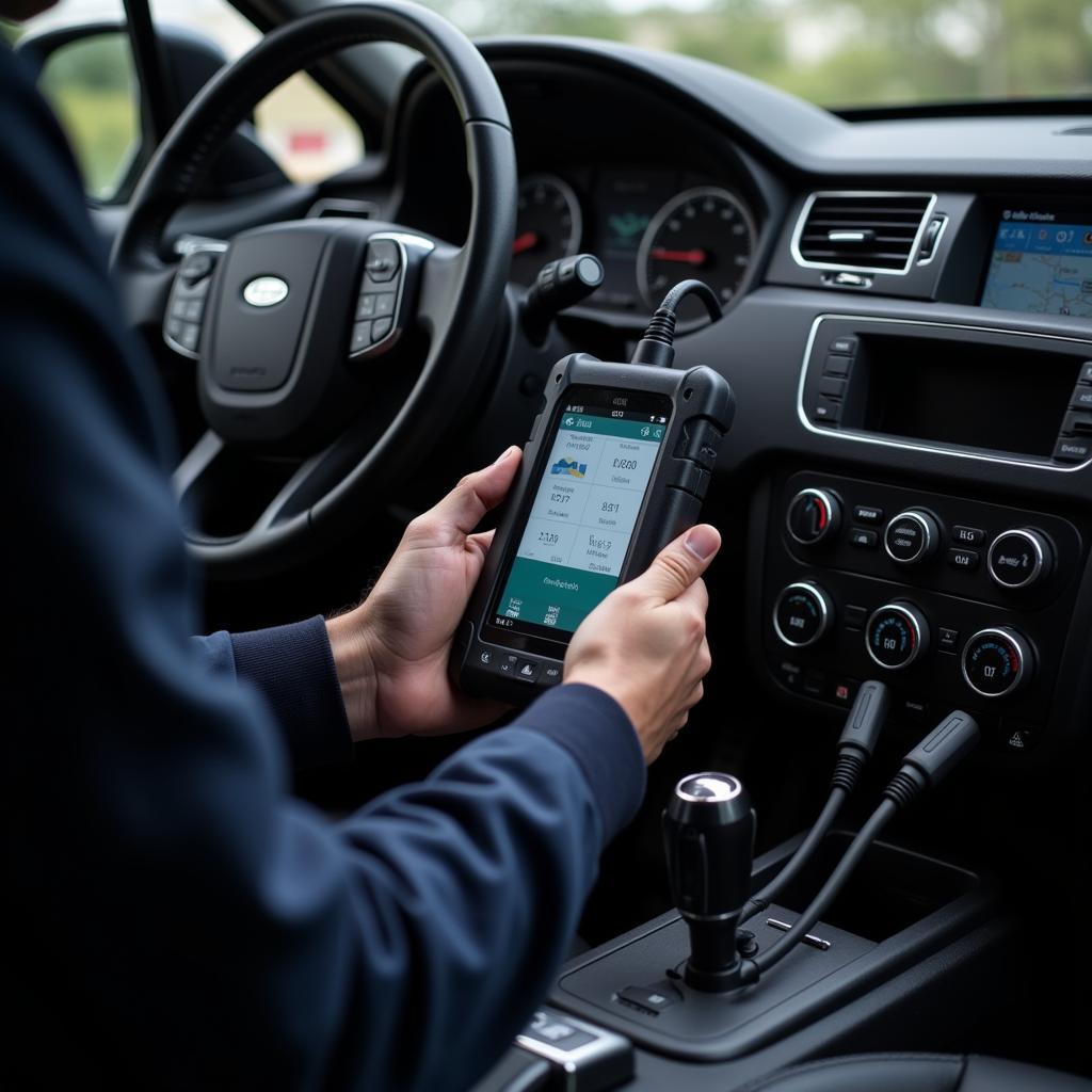 Land Rover Diagnostic Tool in Action