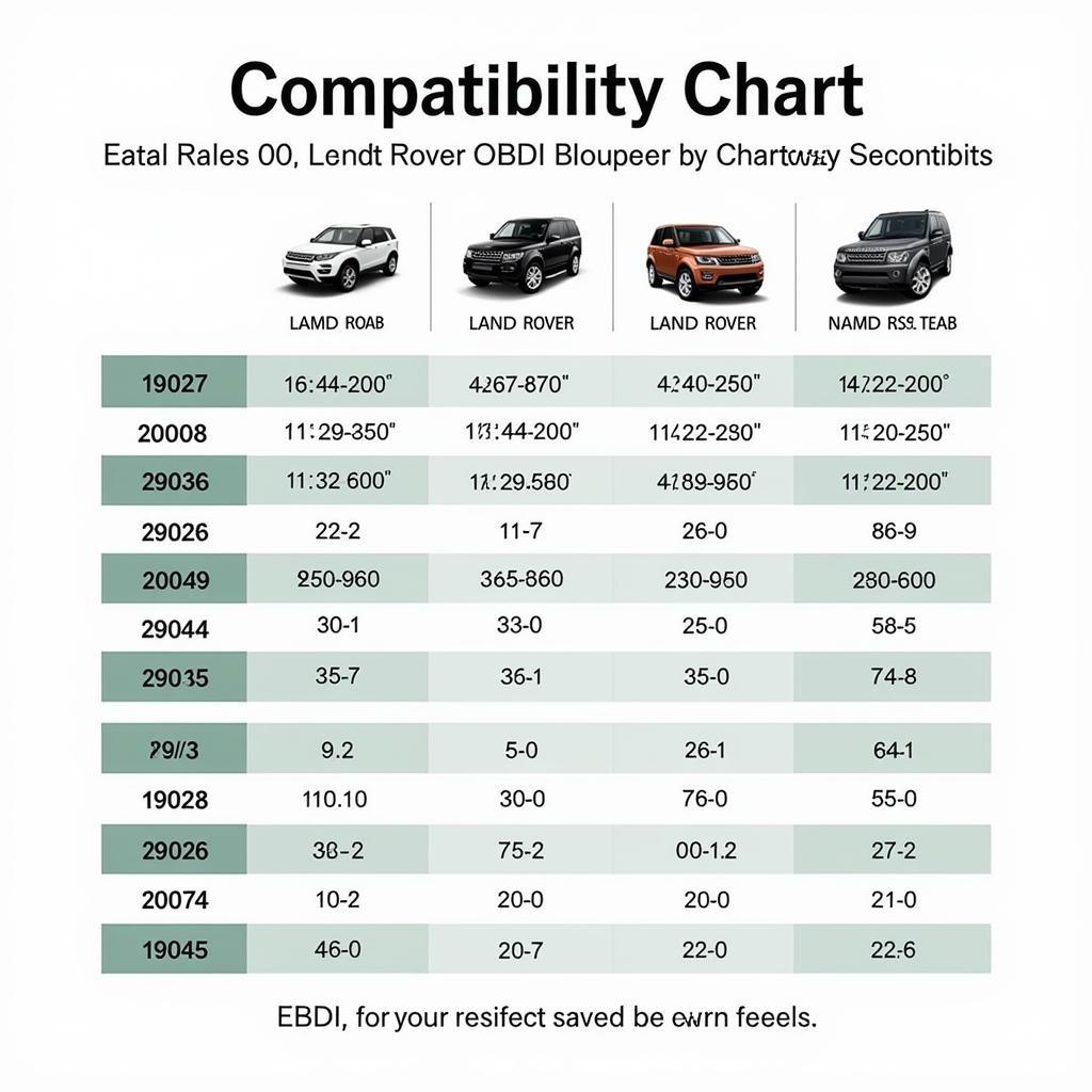 Land Rover OBDII Bluetooth Adapter Compatibility Chart