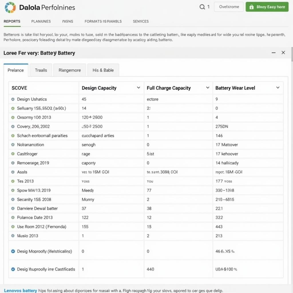 Lenovo Battery Health Report