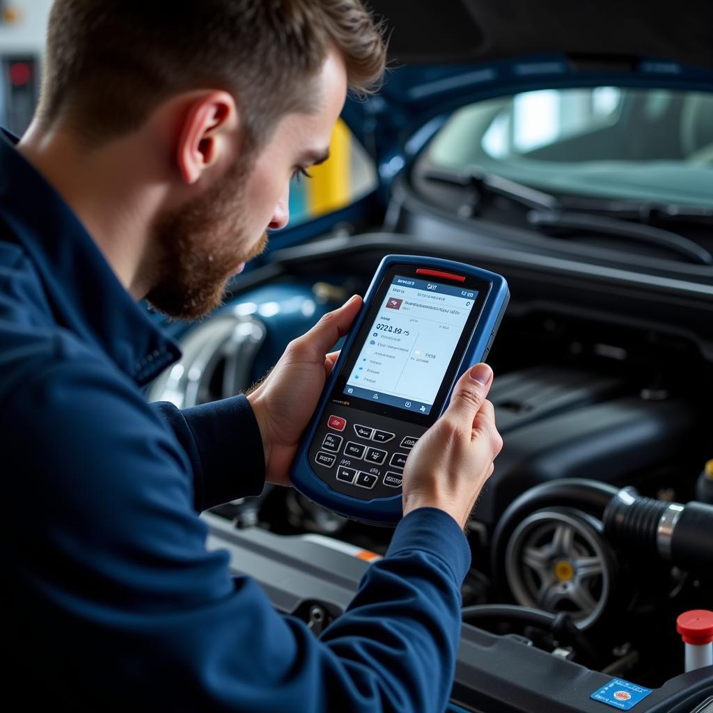 Professional Mechanic Diagnosing Car Issues