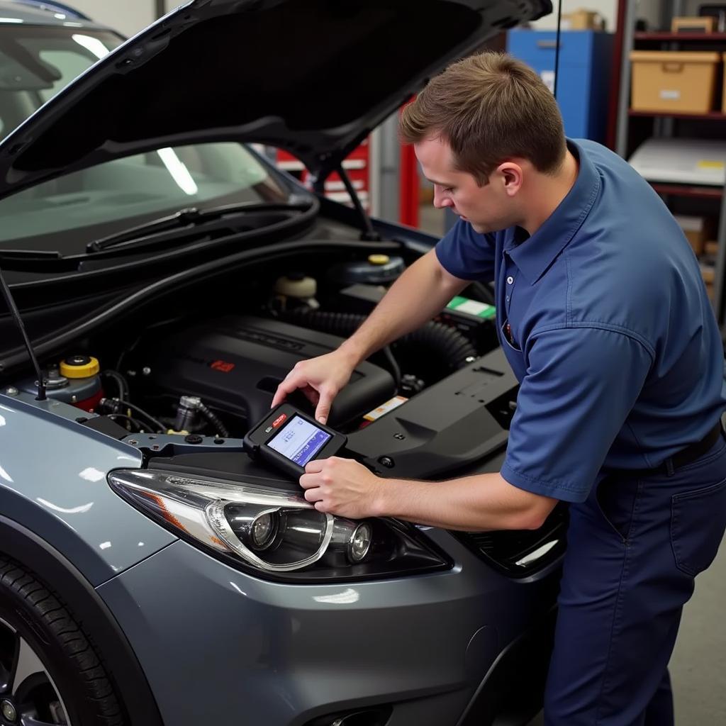 Mechanic Using Craftsman Scan Tool