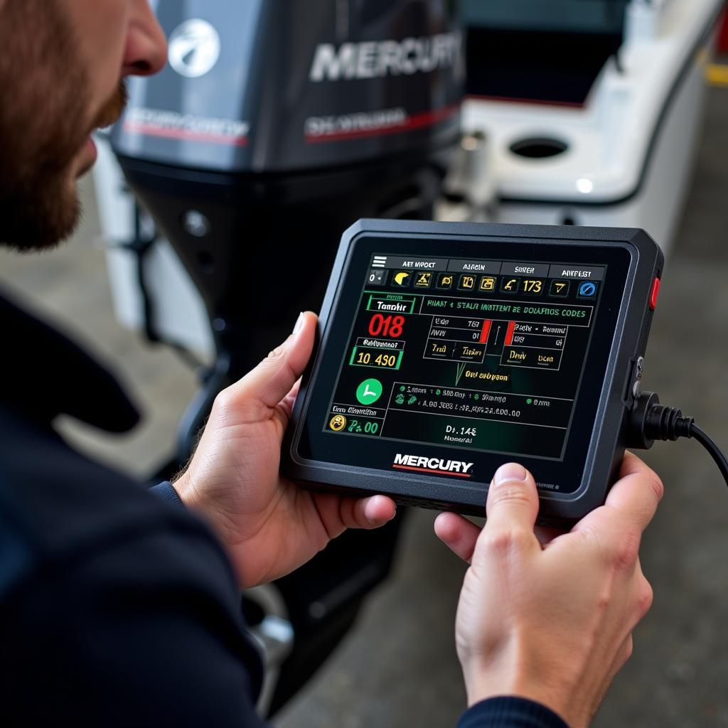 Mercury Optimax Diagnostic Tool in Use