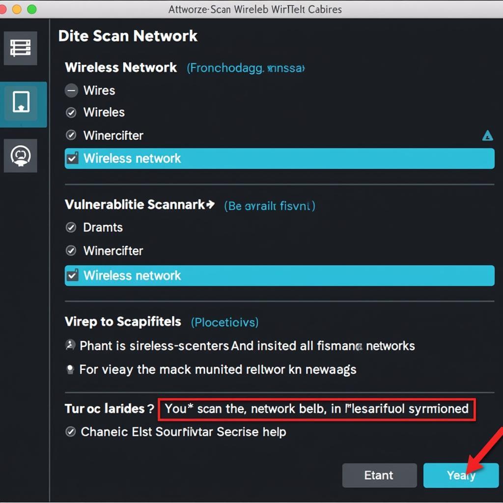 Network Scanning Tool Interface