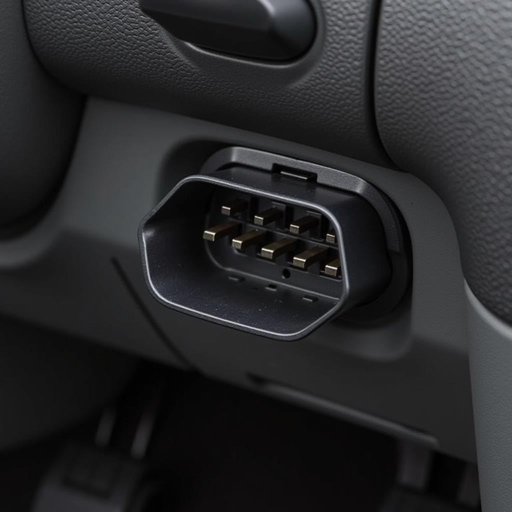 Location of the OBD-II port in a car