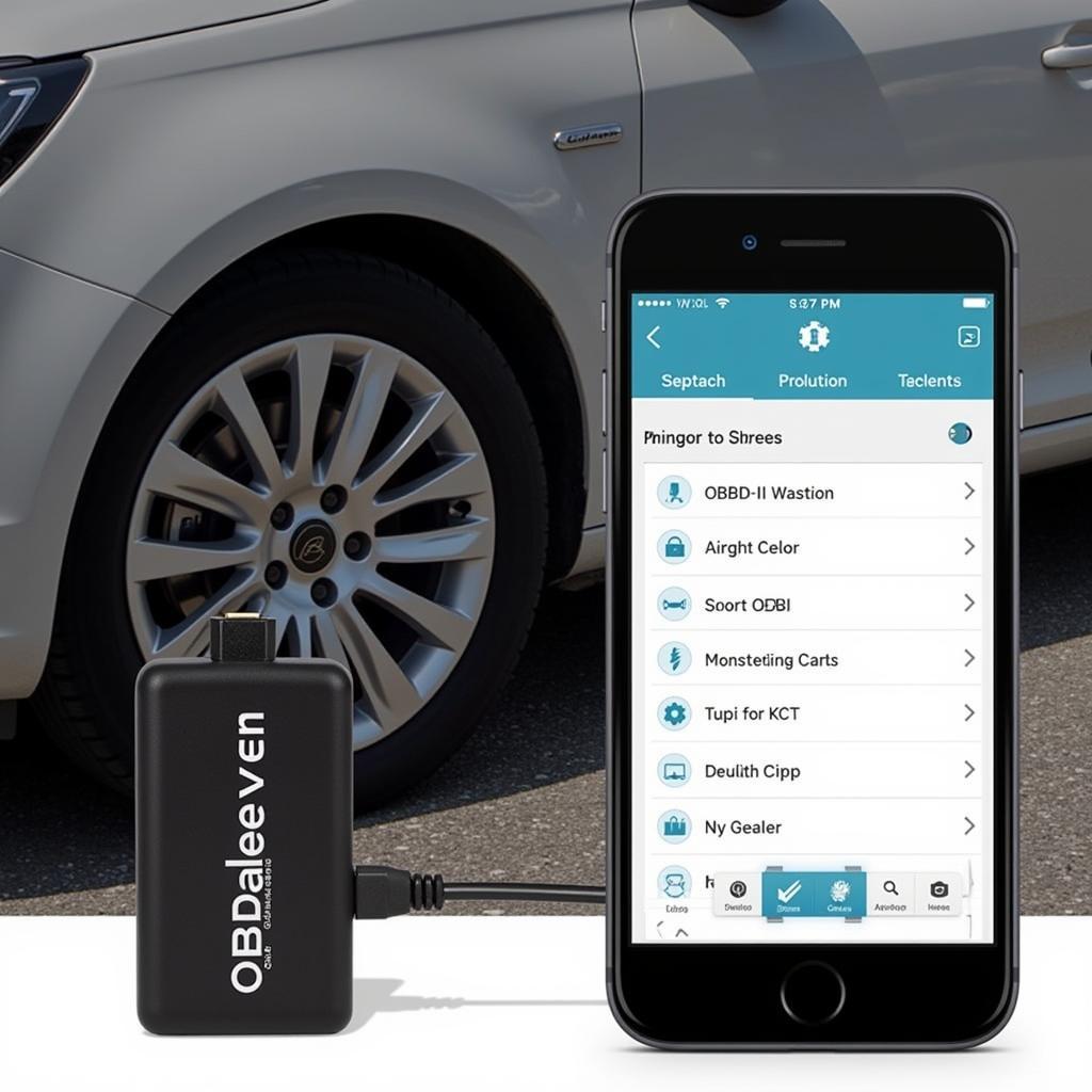 OBDeleven Pro Bluetooth Scan Tool Connected to a Car's OBD-II Port