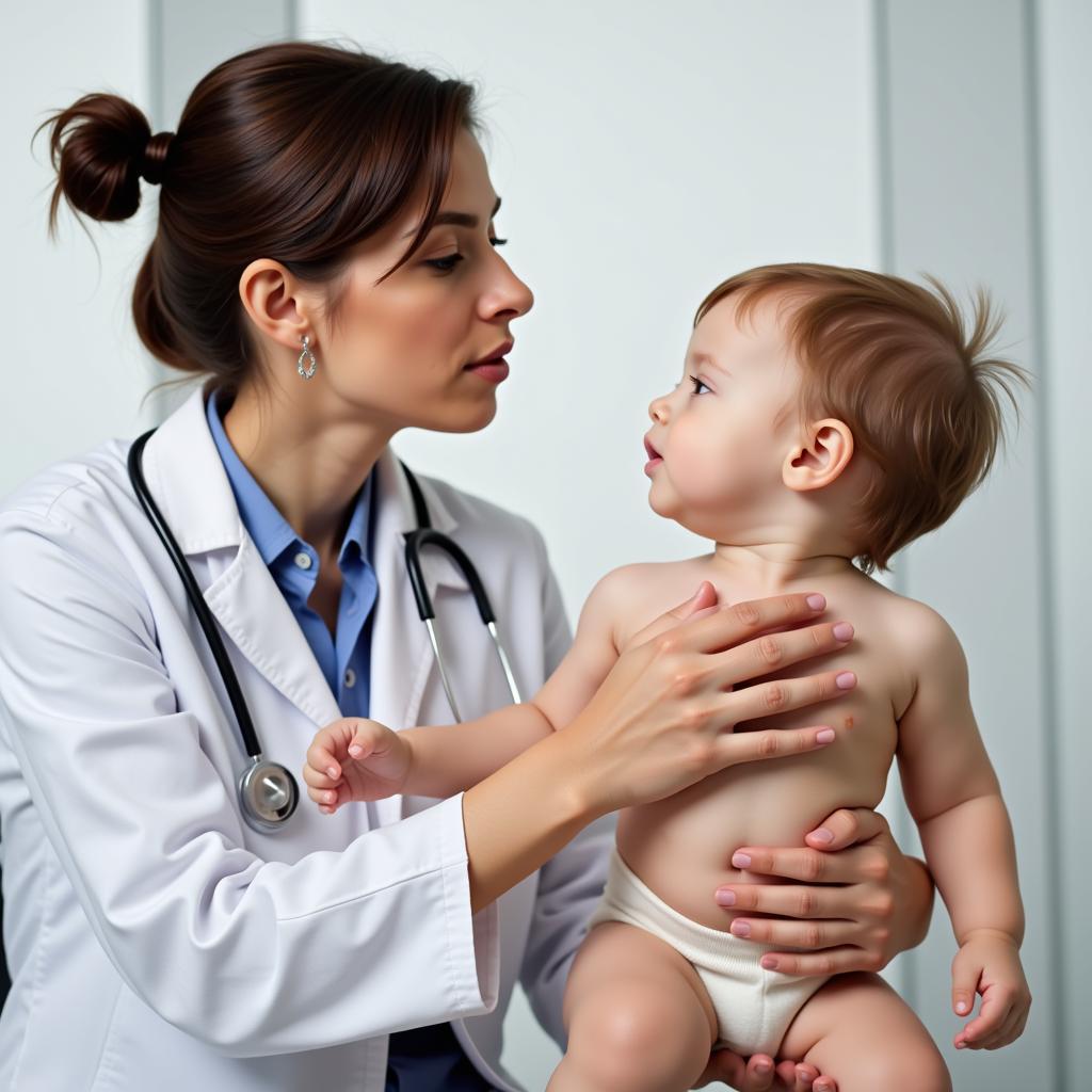 Pediatrician Examining Baby's Skin