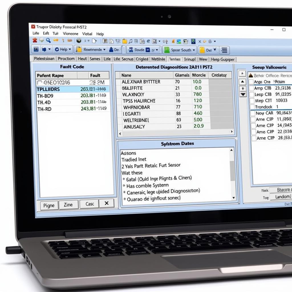 Porsche PST2 Software Interface Displaying Diagnostic Data