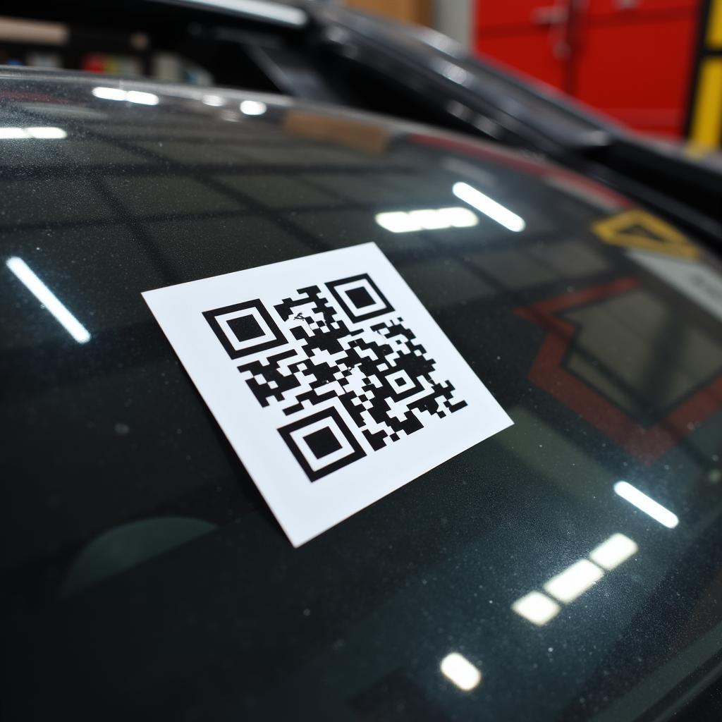 QR code on a car part for inventory tracking