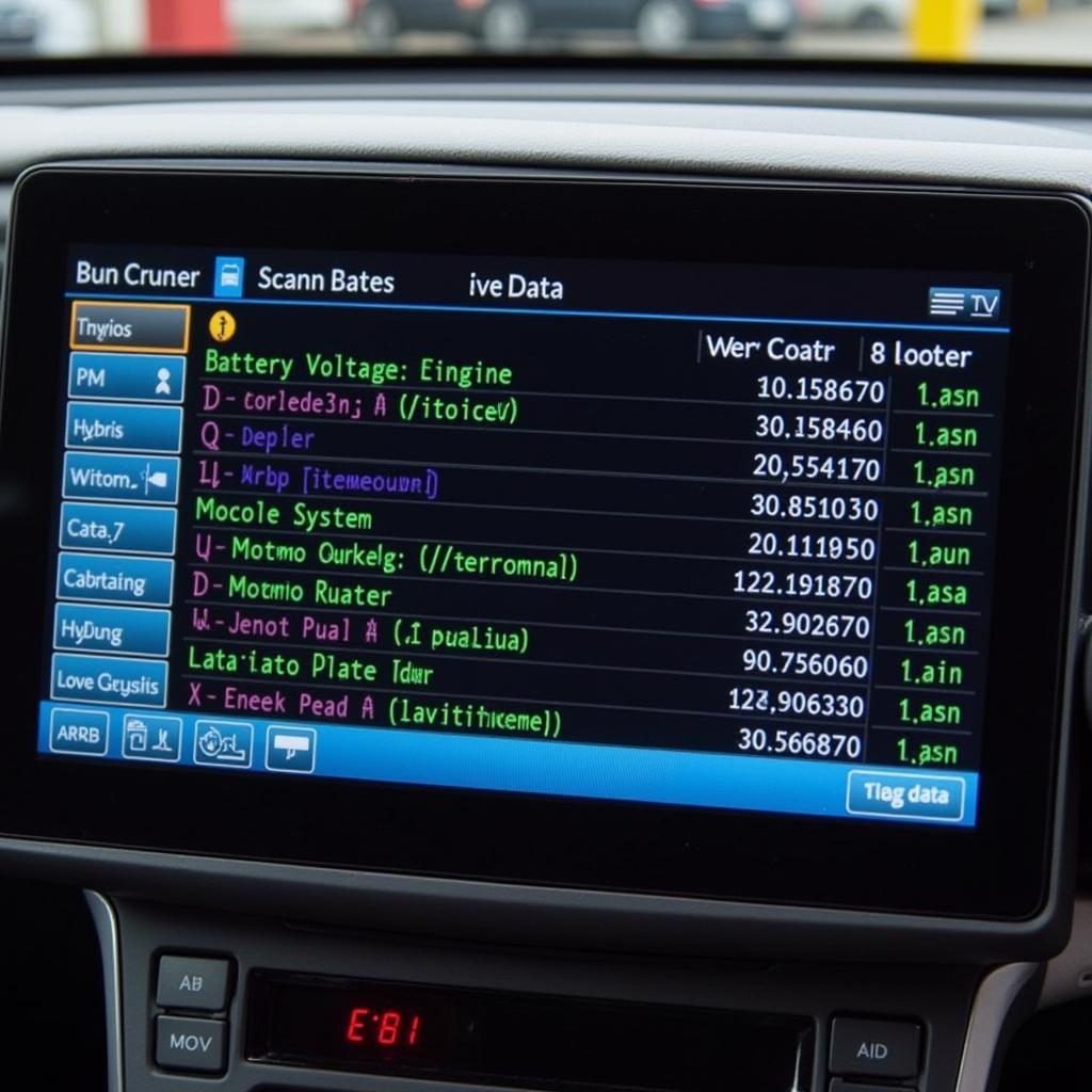 Scan Tool Displaying Toyota Hybrid Data