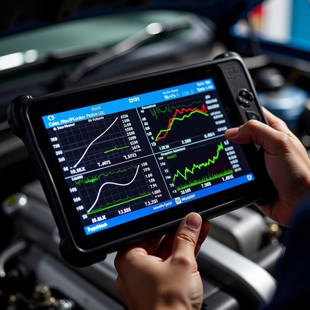 Scan Tool Displaying Live Data from a Car's Engine