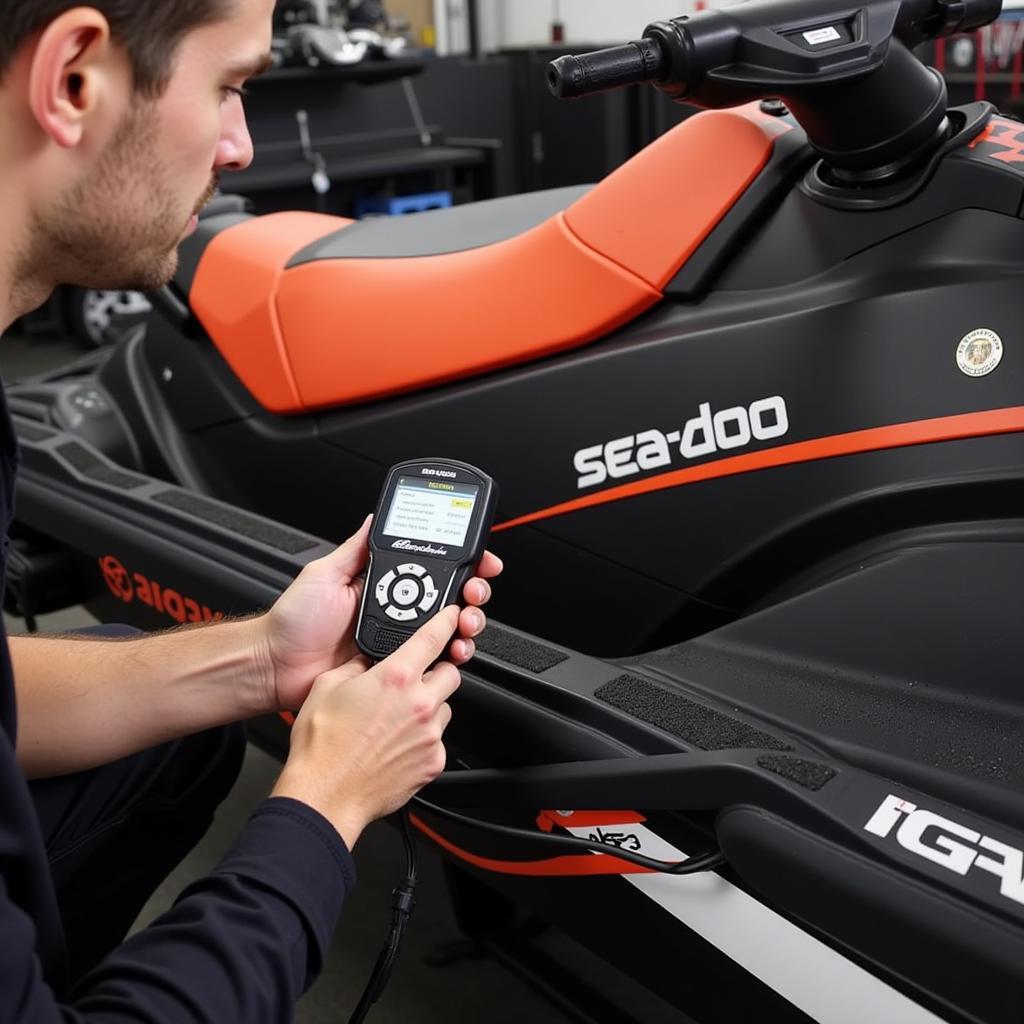 Connecting a diagnostic scan tool to a Sea-Doo 170