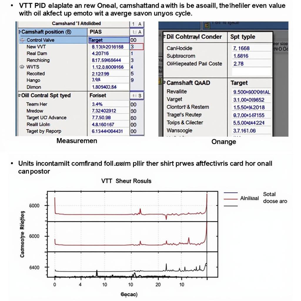 Example of a variable valve timing scan tool reading