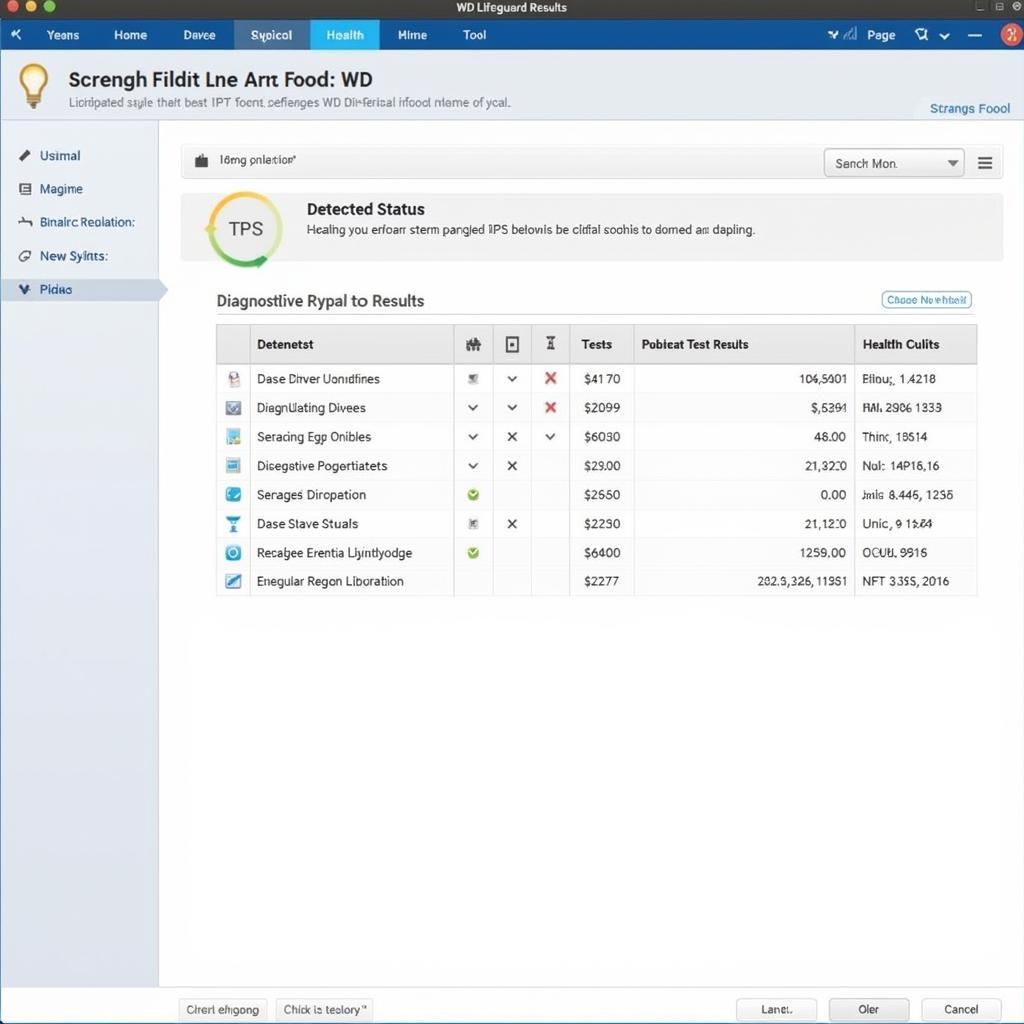 WD Lifeguard Diagnostic Results Display