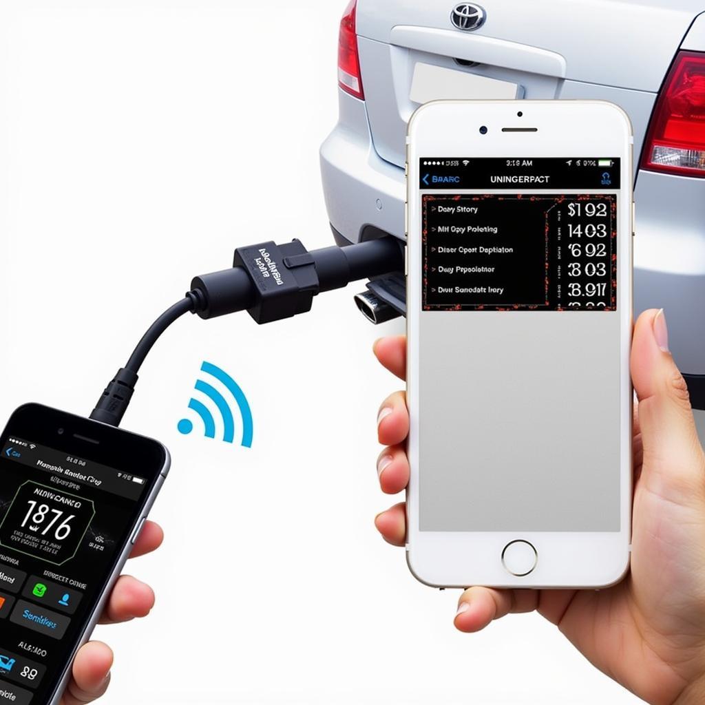 Wifi Car Scanner Connected to Smartphone