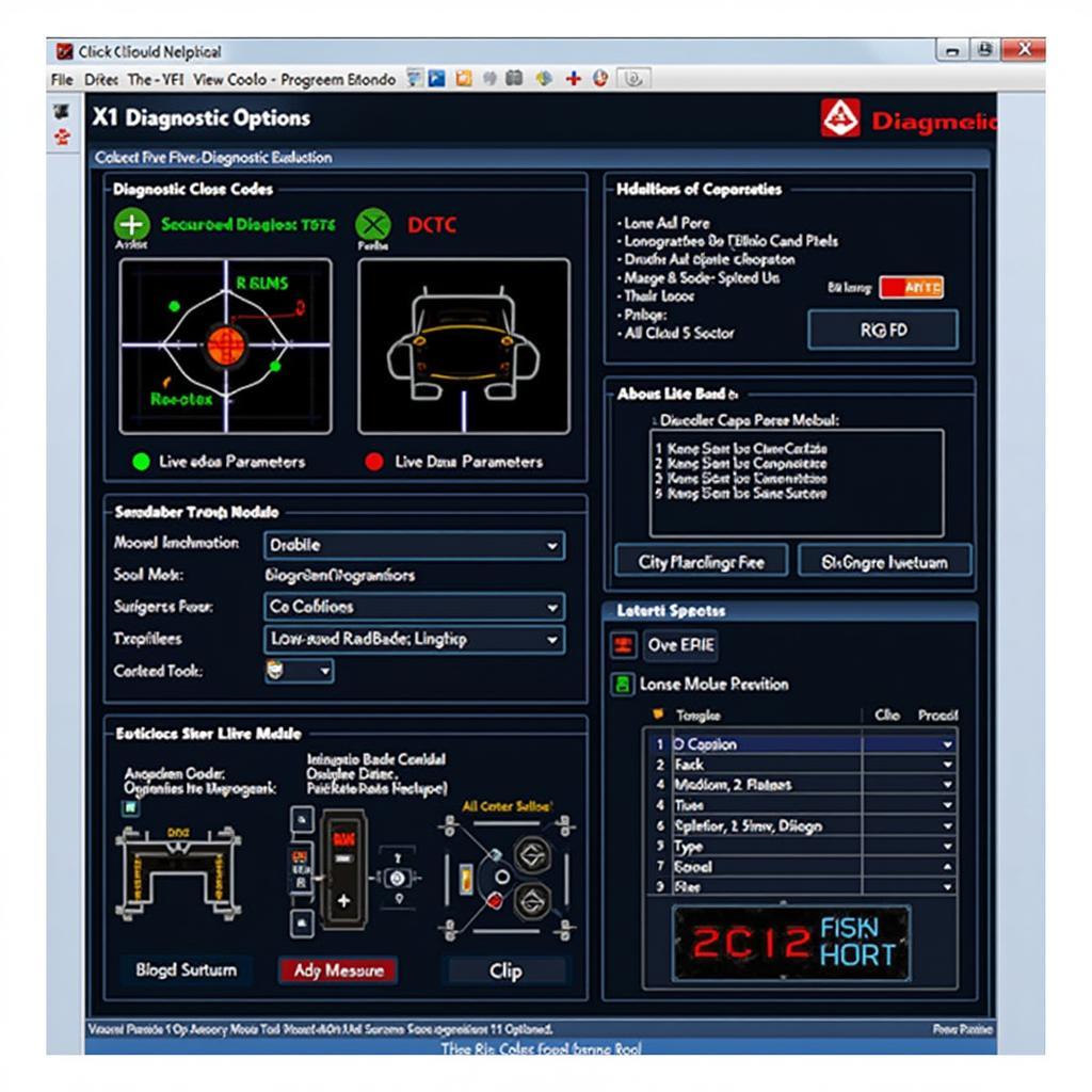 x1 Diagnostic Tool Interface Screenshot