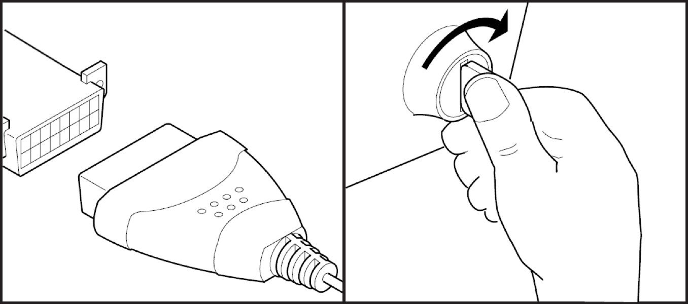 Connecting handheld car scanner to vehicle DLC port