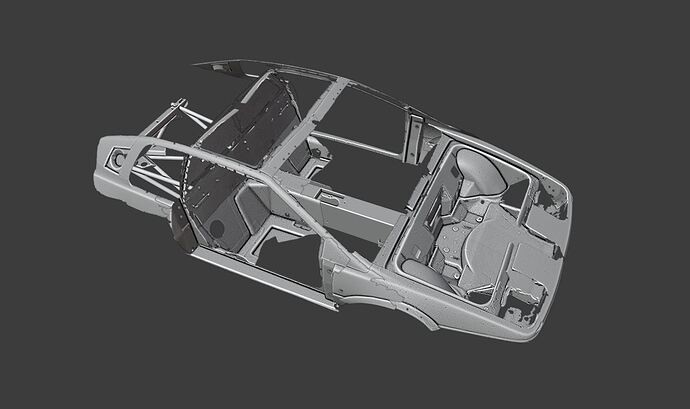 Car body scanner point cloud illustrating 3D scan distortions.