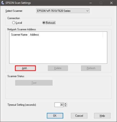 Add Button in Epson Scan Settings