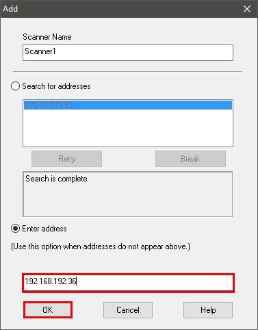 Enter IP Address Manually