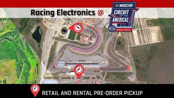 Map of COTA for NASCAR event, showing Racing Electronics locations