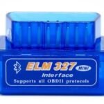 Super Mini ELM327 Bluetooth OBD2 Car Diagnostic Scanner Tool as advertised on eBay, used for vehicle diagnostics with Android phones and car scanner apps