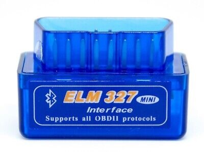 Super Mini ELM327 Bluetooth OBD2 Car Diagnostic Scanner Tool as advertised on eBay, used for vehicle diagnostics with Android phones and car scanner apps