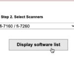 Selecting scanner model and OS to download PaperStream IP driver from Fujitsu website