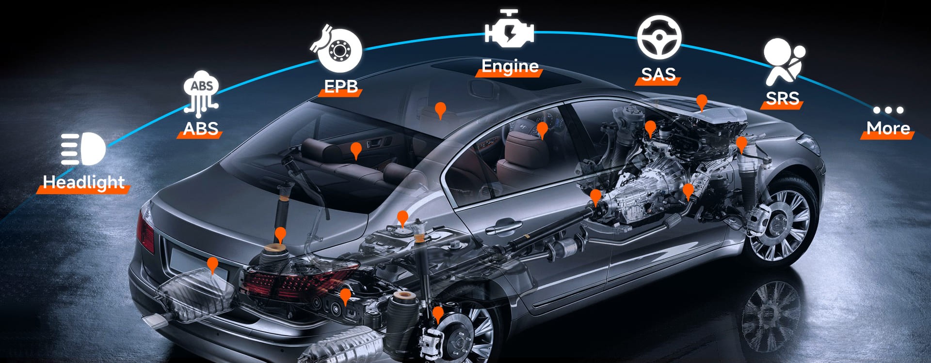 alt text: A mechanic using a digital car circuit scanner on a car engine.